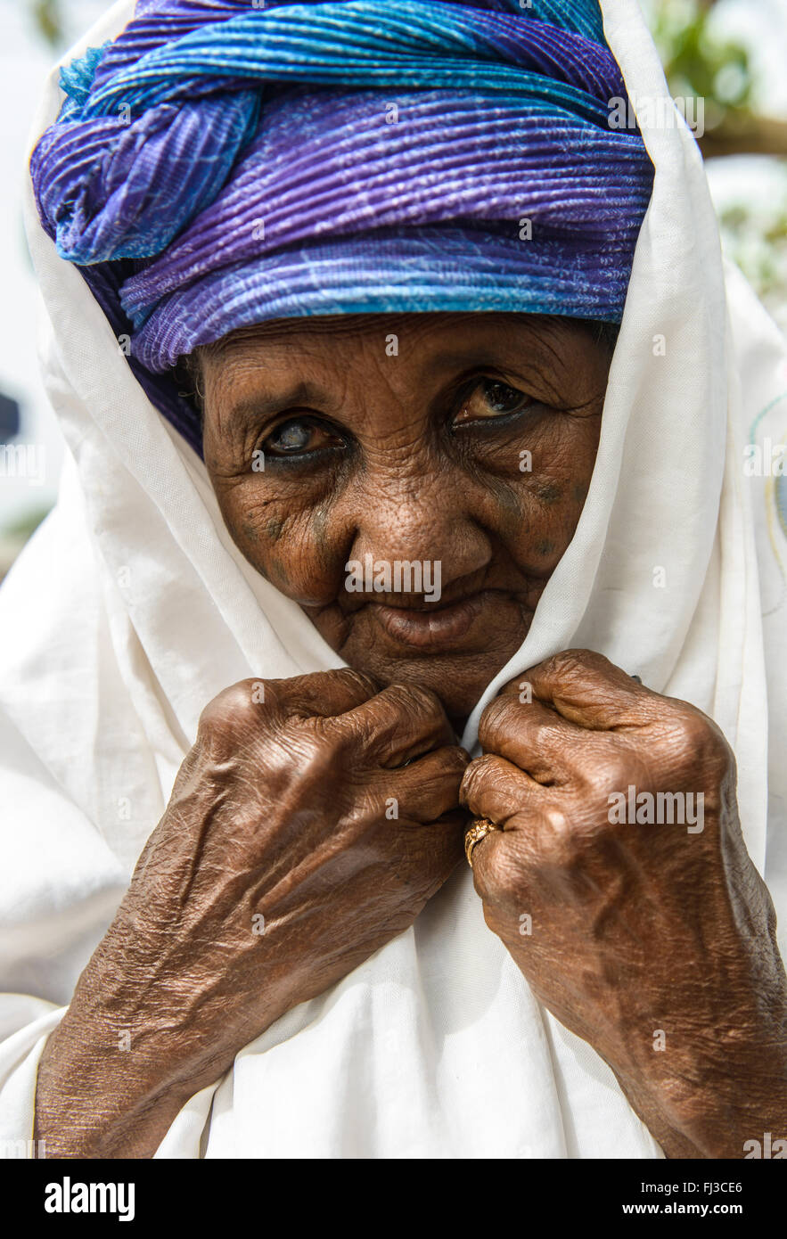 Fulani-Stamm-Frau von Norden Benins, Afrika Stockfoto