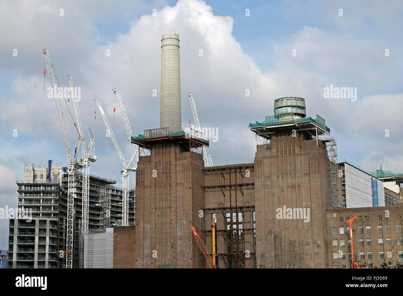 Battersea Power Station unter Bau Renovierung Sanierung Februar 2016 Battersea, London UK KATHY DEWITT Stockfoto