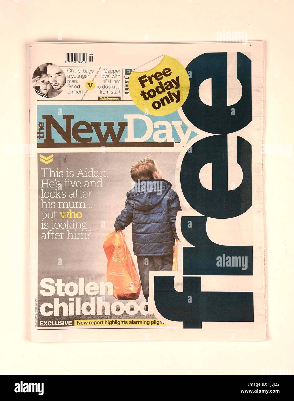 Erste Ausgabe des neuen nationalen Zeitung "New Day", England, UK Stockfoto