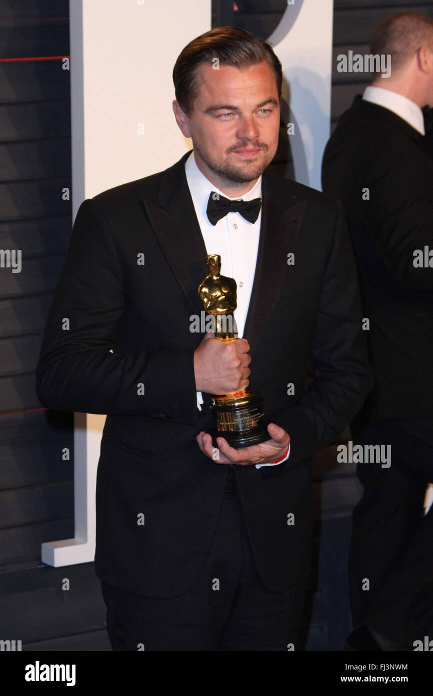 Beverly Hills, CA, USA. 28. Februar 2016. Leonardo DiCaprio. 2016 Vanity Fair Oscar Party veranstaltet von Graydon Carter nach der 88th Academy Awards im Wallis Annenberg Center für darstellende Künste statt. Bildnachweis: AdMedia Credit: AdMedia/ZUMA Draht/Alamy Live-Nachrichten Stockfoto