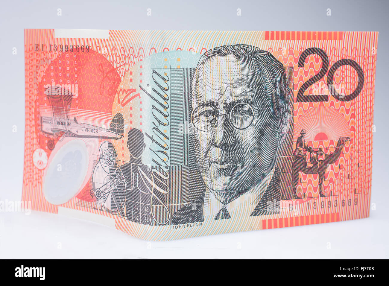 Australische Währung zwanzig-Dollar-Banknote Stockfoto