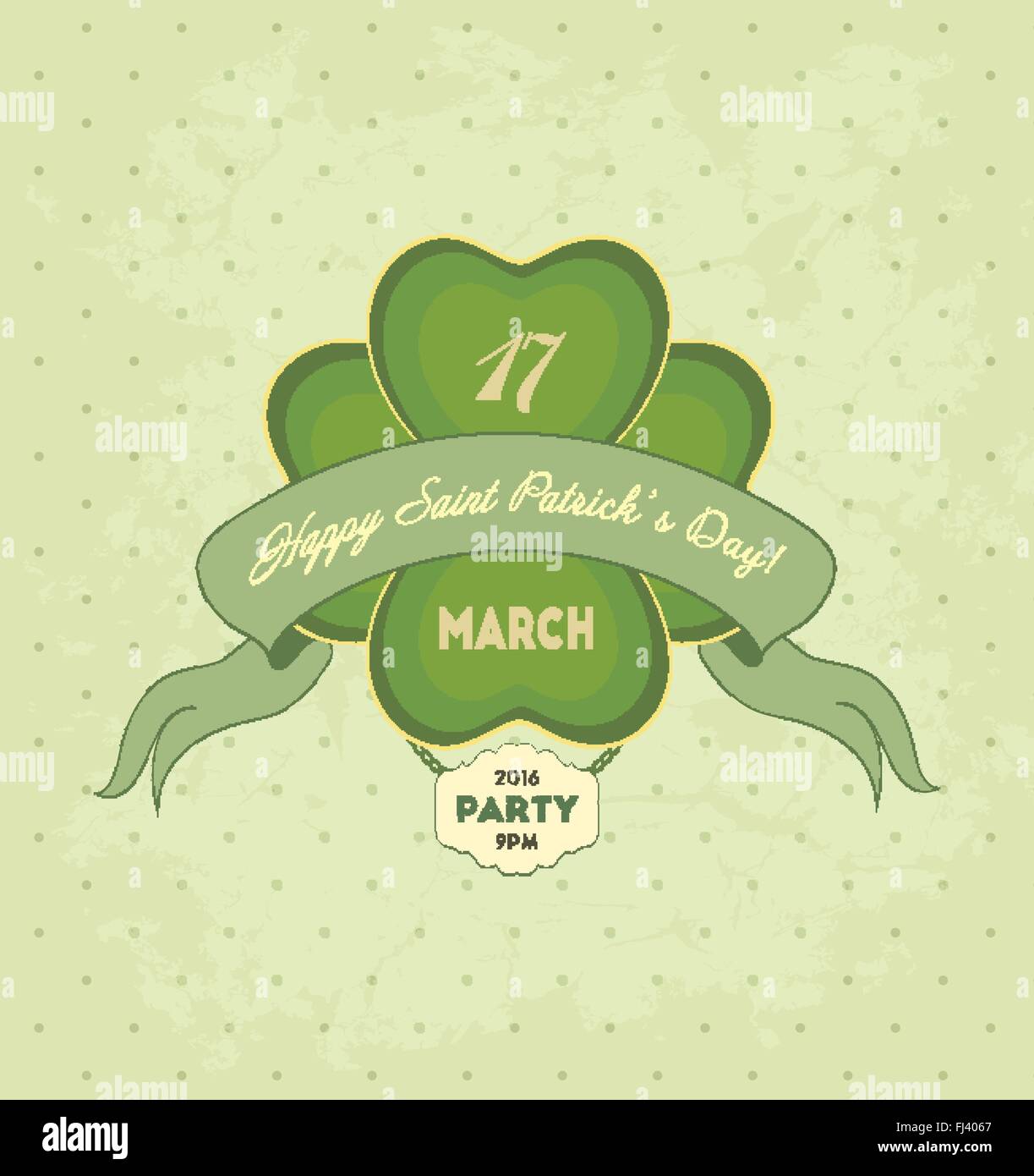 Vintage St. Patricks Day Background mit Blatt und Titel Inschrift Stock Vektor
