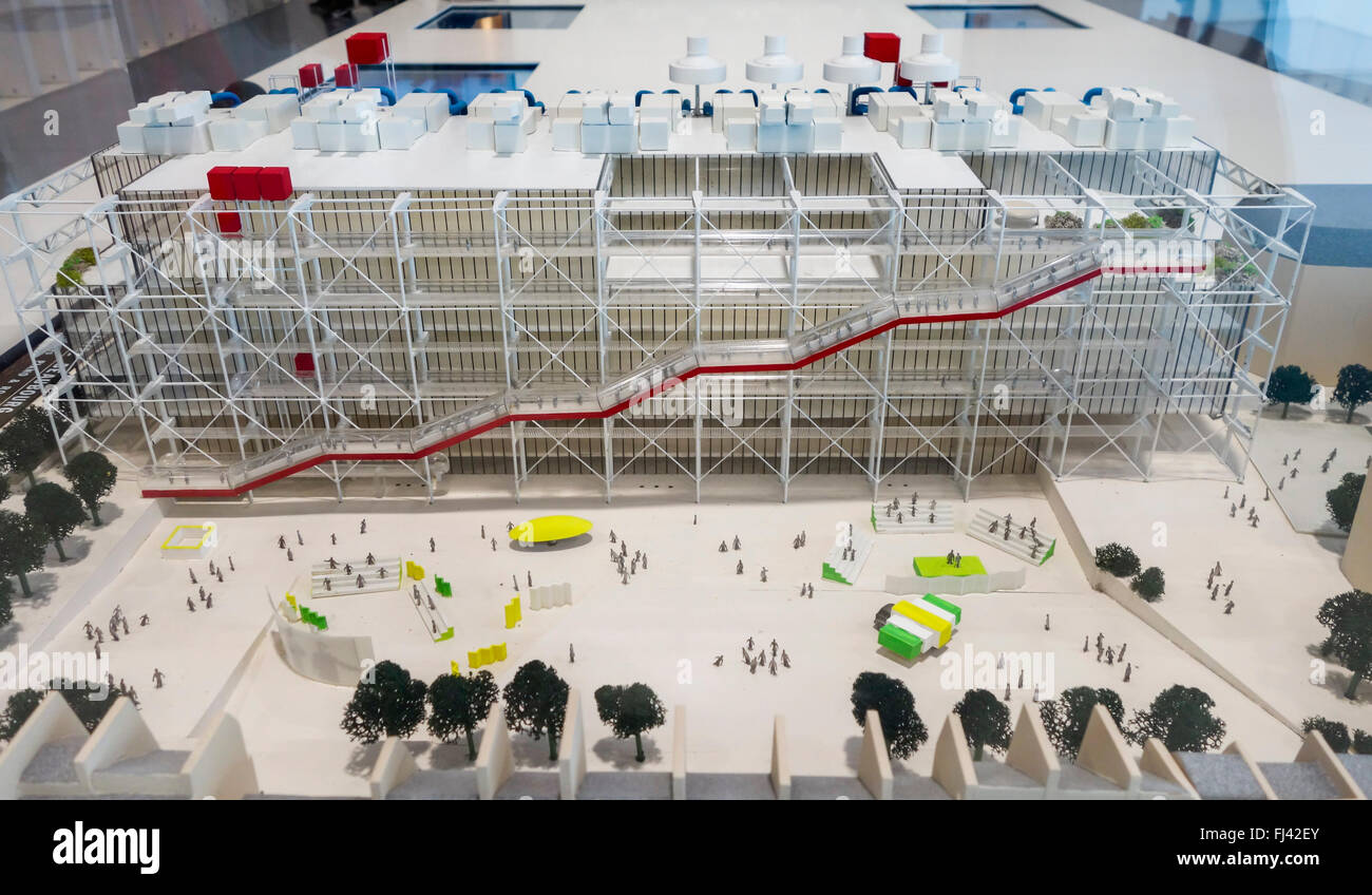 Architekturmodell des Centre George Pompidou, Museum für moderne Kunst in Frankreich. Stockfoto