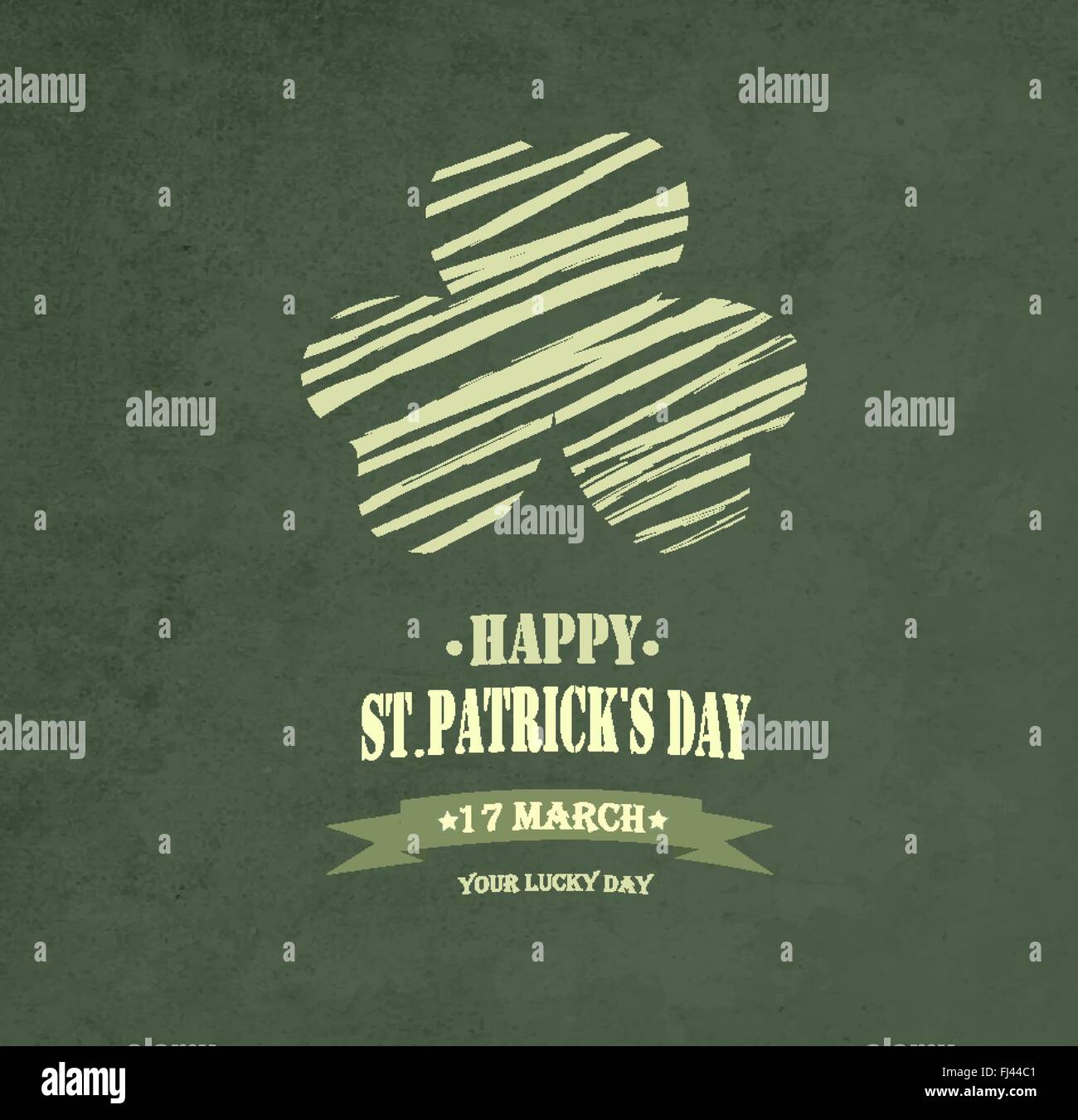 Vintage St. Patricks Day Background mit Blatt und Titel Inschrift Stock Vektor