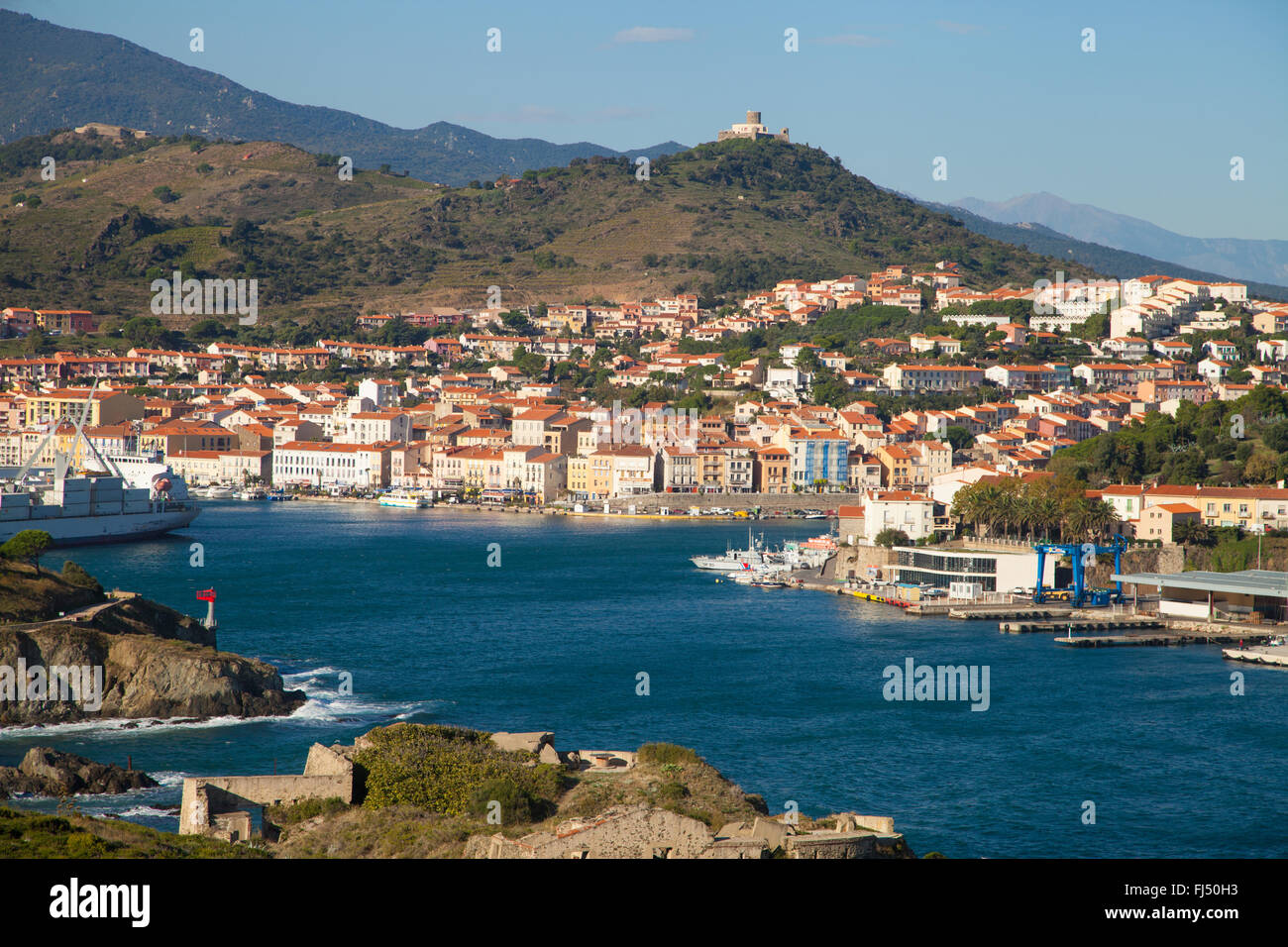 Port - Vendres Hafen im Süden Frankreichs. Stockfoto