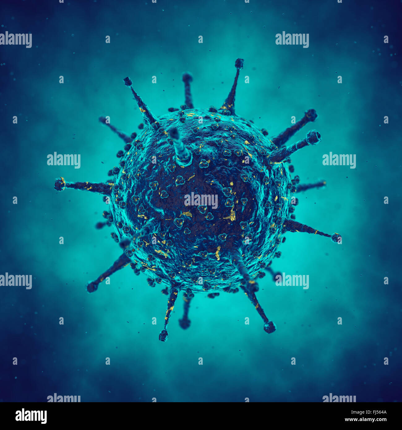 Virus-Zellen, Viruserkrankung Epidemie, Infektion Stockfoto
