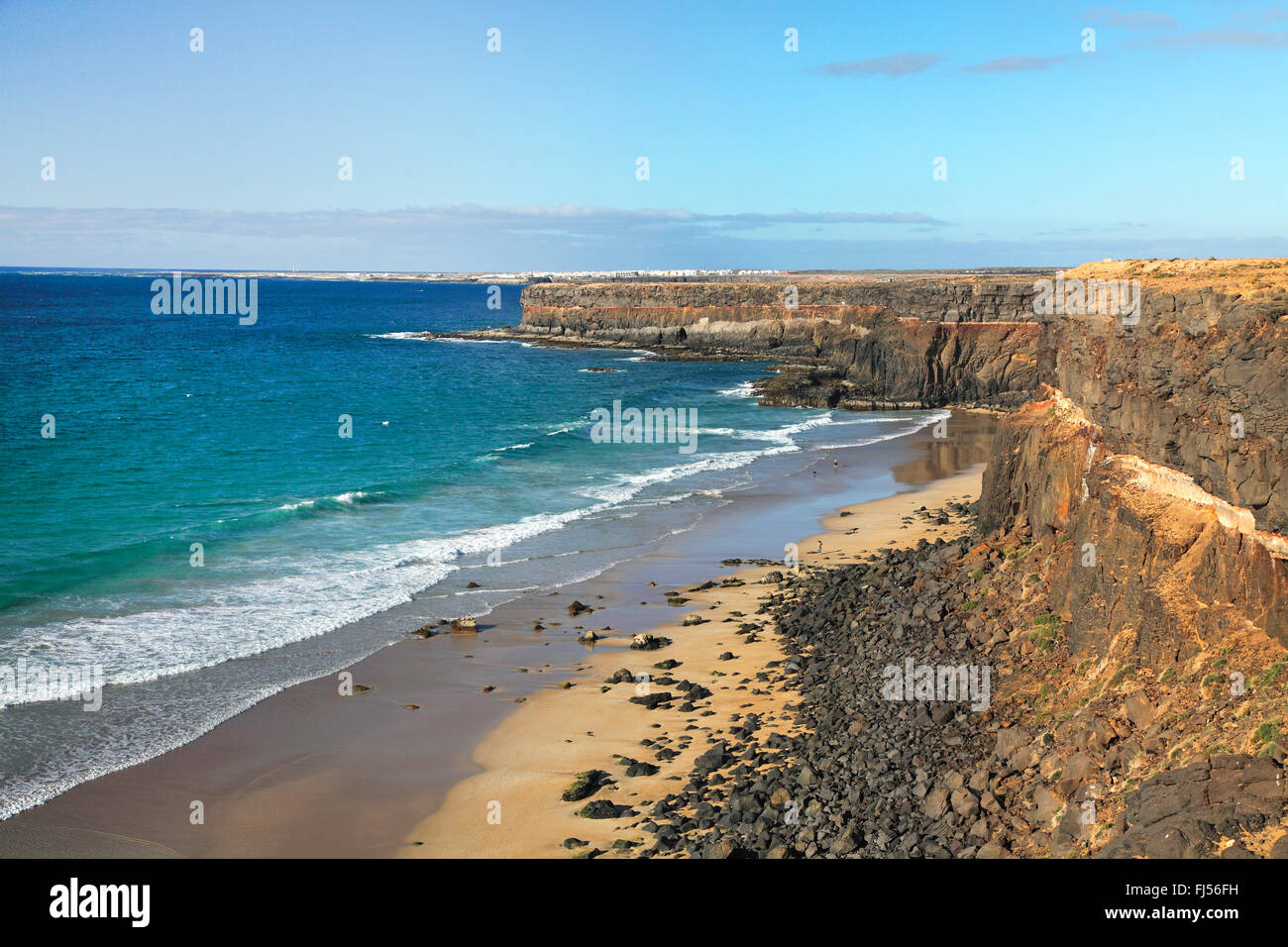 El Cotillo, Klippe Küste südlich von El Cotillo, Kanarischen Inseln, Fuerteventura Stockfoto