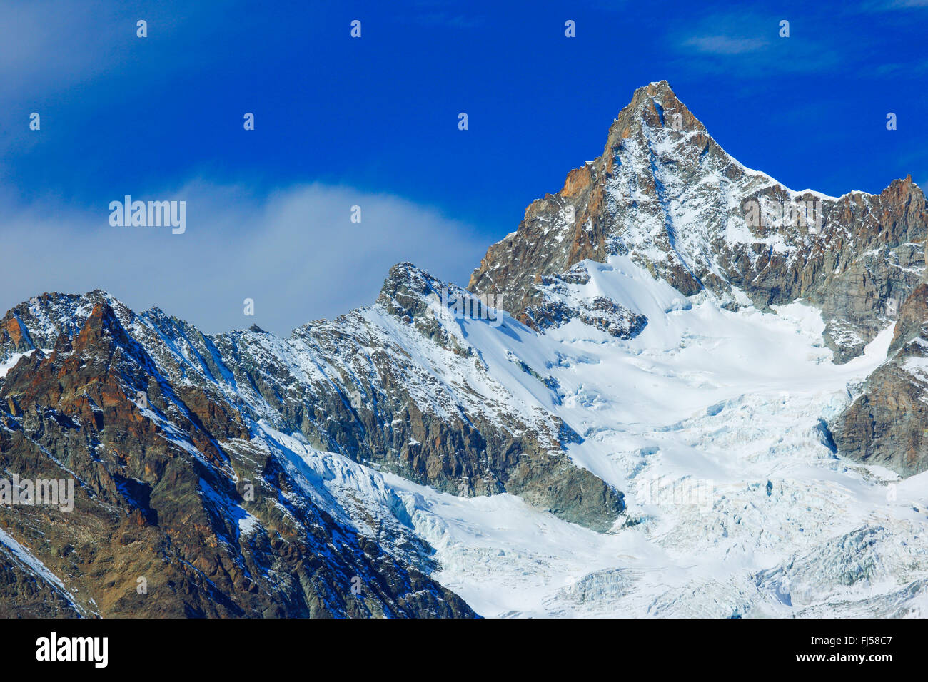 Schweizer Alpen, Dent Blanche und Obergabelhorn, Schweiz, Wallis Stockfoto