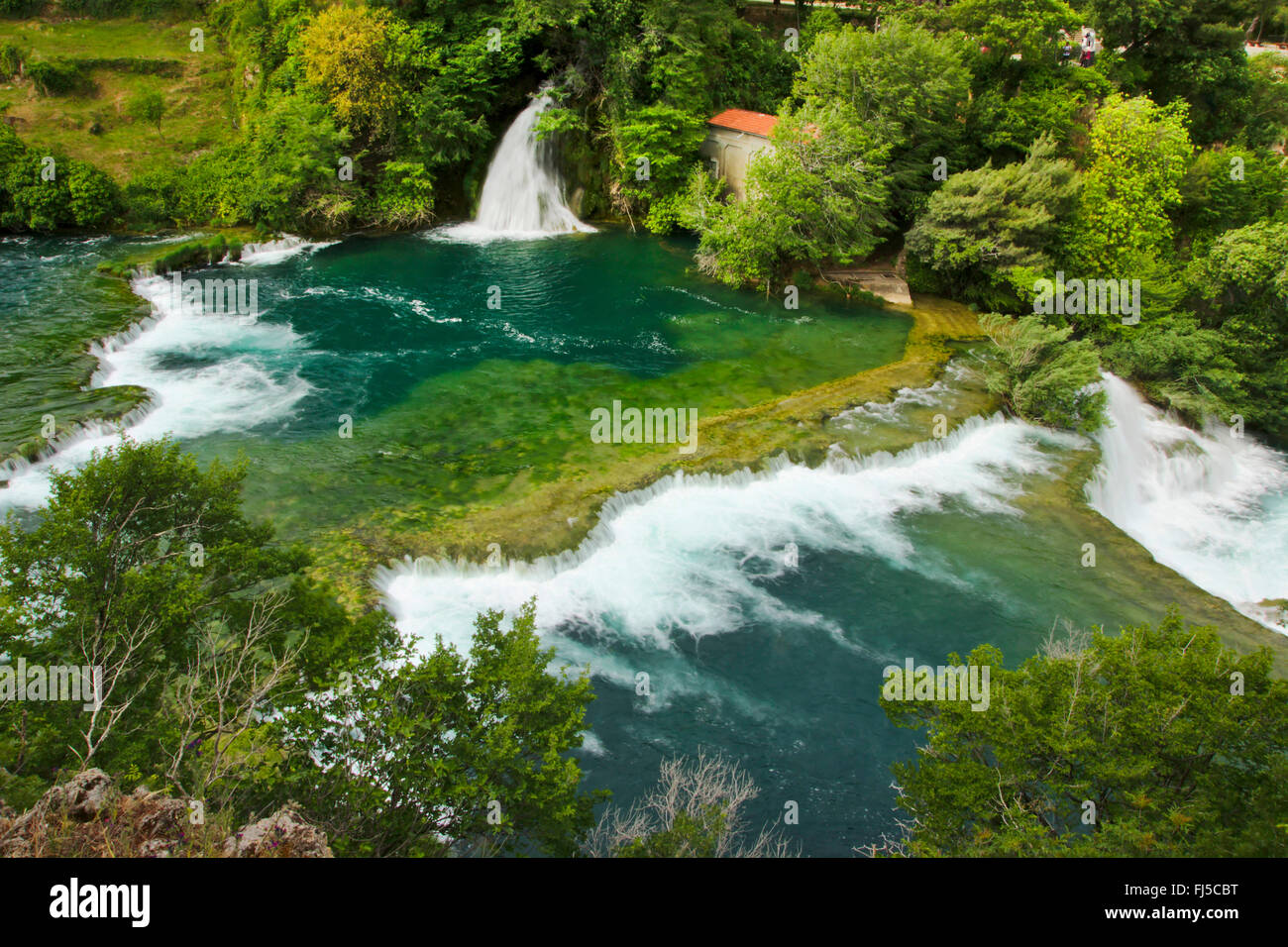 Skradinski Buk Wasserfall und Kaskaden, Kroatien Krka Nationalpark Stockfoto
