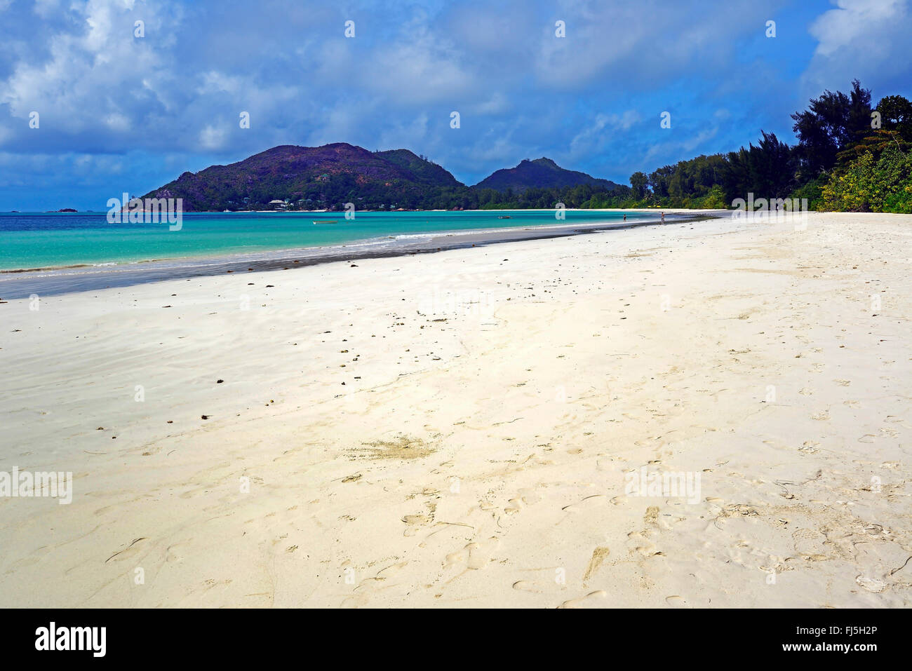 Strand von Anse Volbert, Seychellen, Praslin Stockfoto