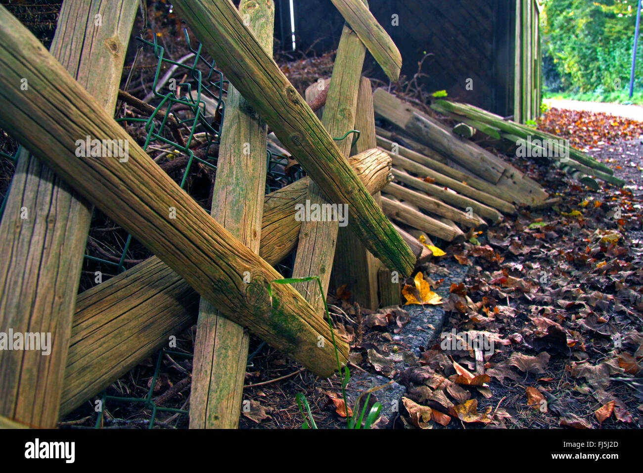 faule rustikalen Zaun, Deutschland Stockfoto