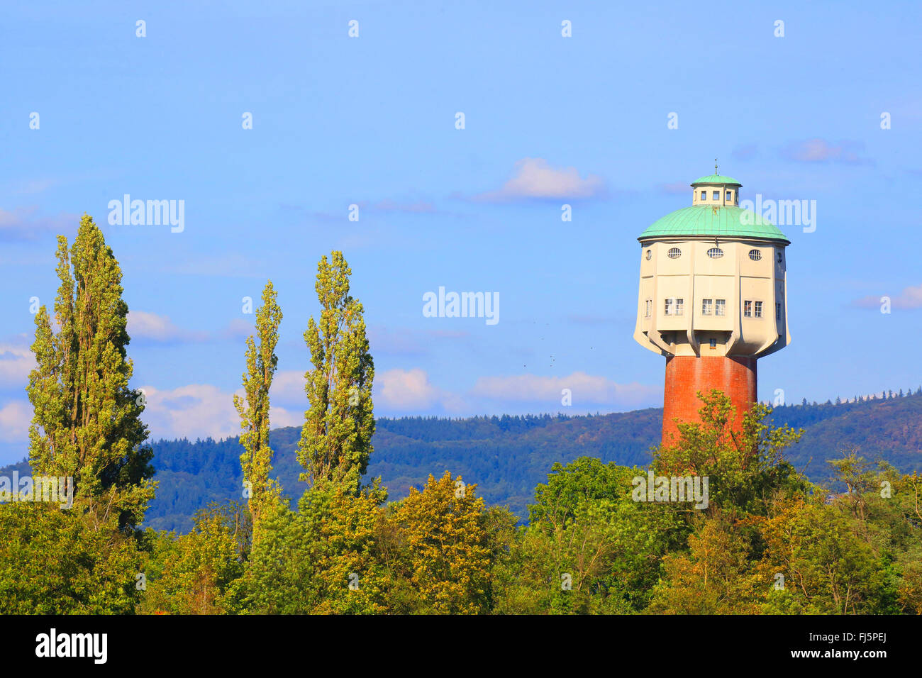 Wasserturm in der Nähe von Edingen, Deutschland, Baden-Württemberg Stockfoto