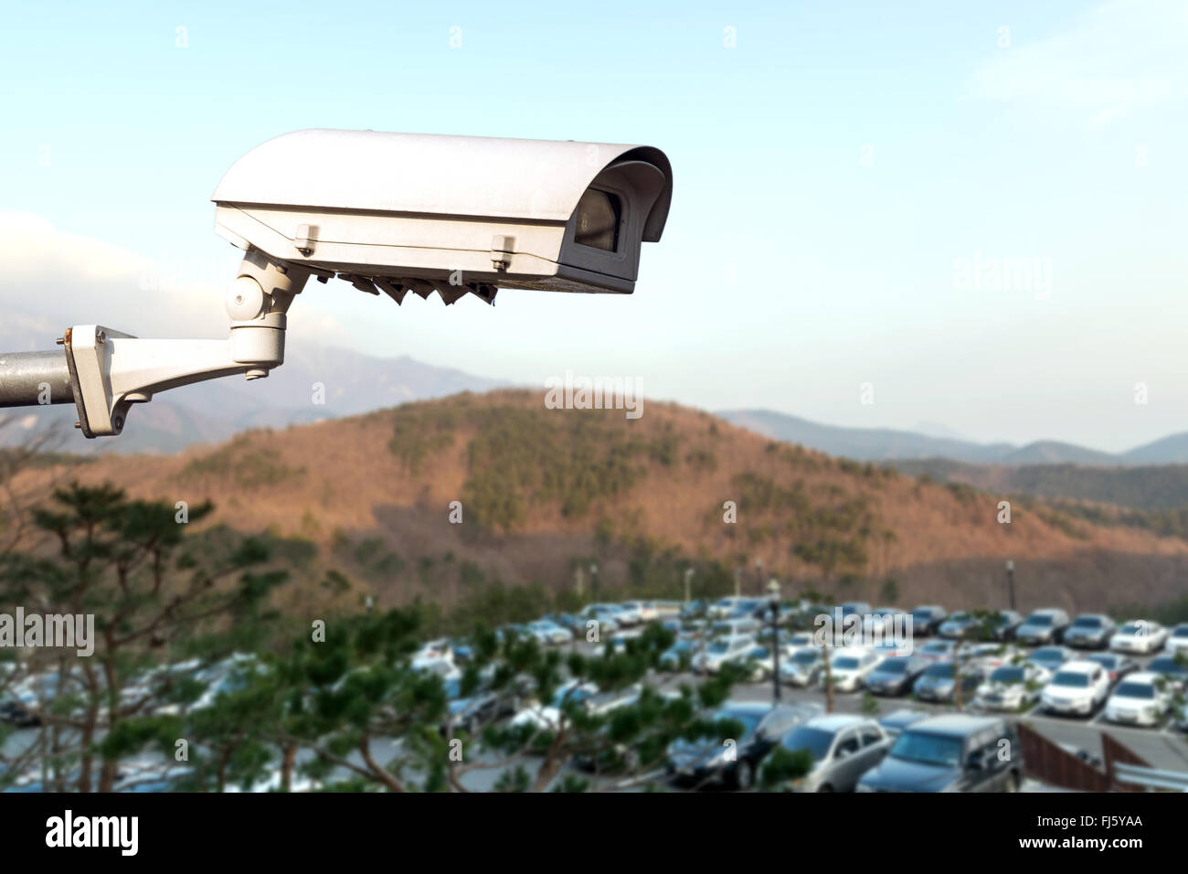 CCTV Aufzeichnung wichtiger Ereignisse und ein Wachhaus und Eigentum. Stockfoto
