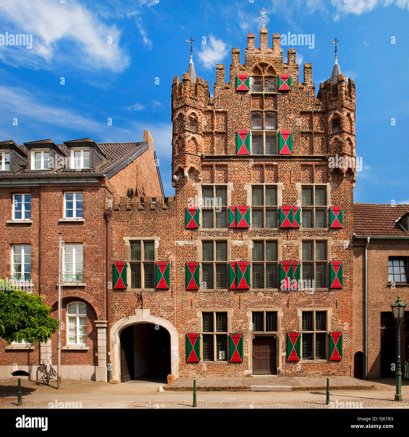 Historisches Rathaus und Patrizierhaus "Haus Zu Den Fuenf Ringen", Goch, Niederhein, Nordrhein-Westfalen, Deutschland Stockfoto