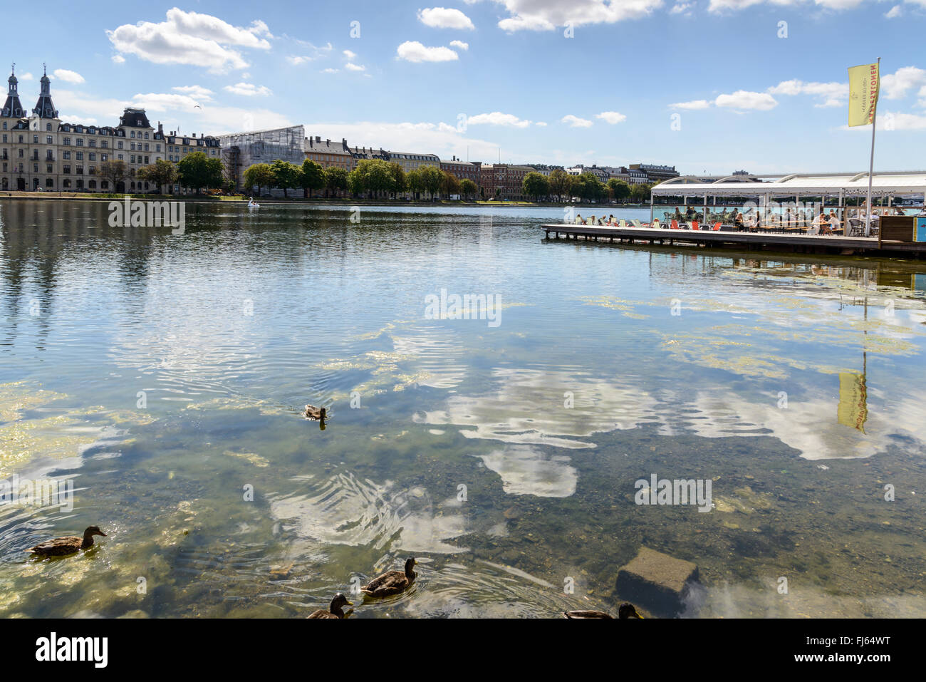 Die Seen in Copenaghen, Dänemark ist eine Reihe von 3 rechteckige Seen Kurven rund um den westlichen Rand der Stadt. Stockfoto