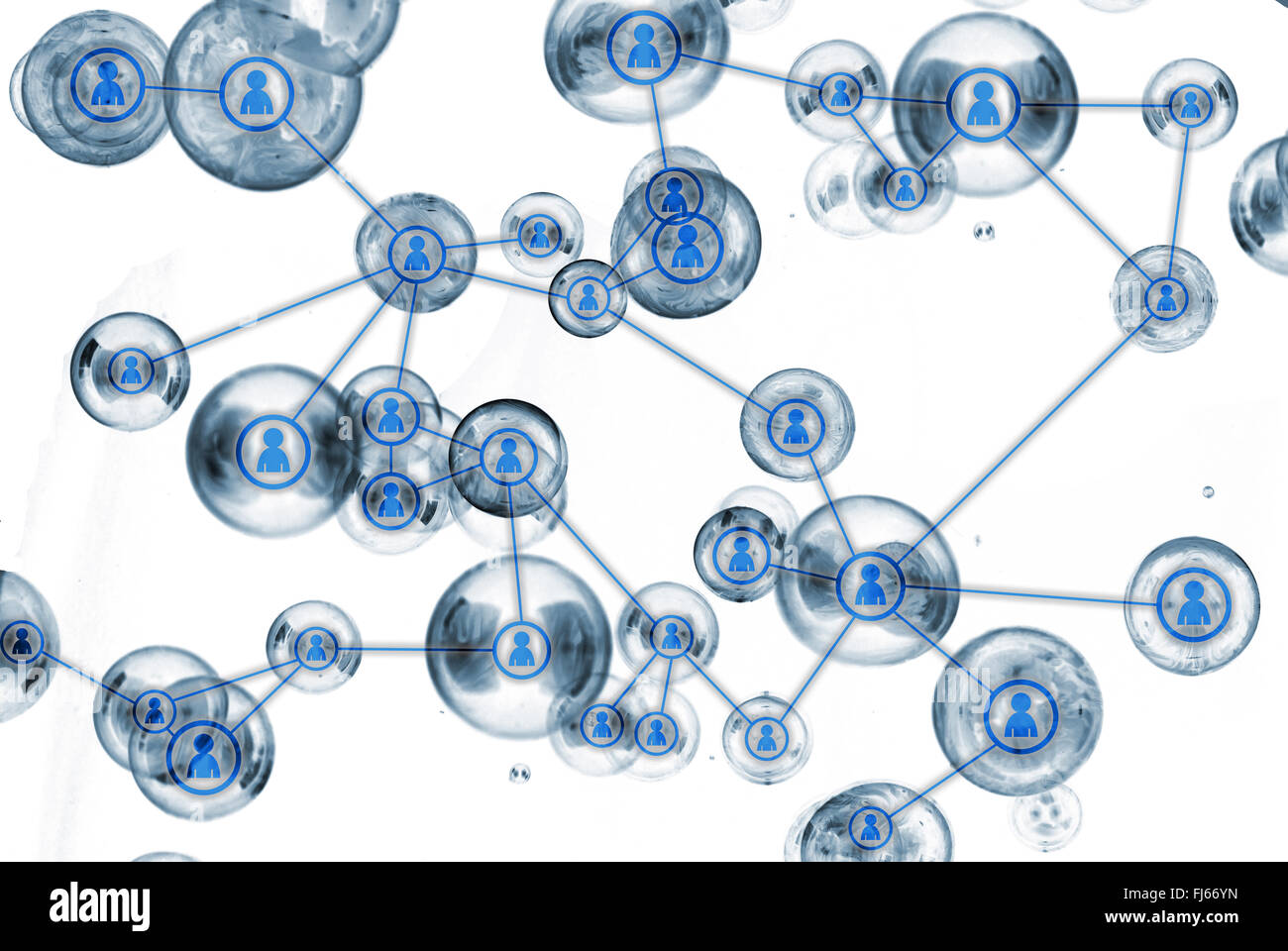 Social-Media-Netzwerk-Konzept - verbundenen Kreisen Stockfoto