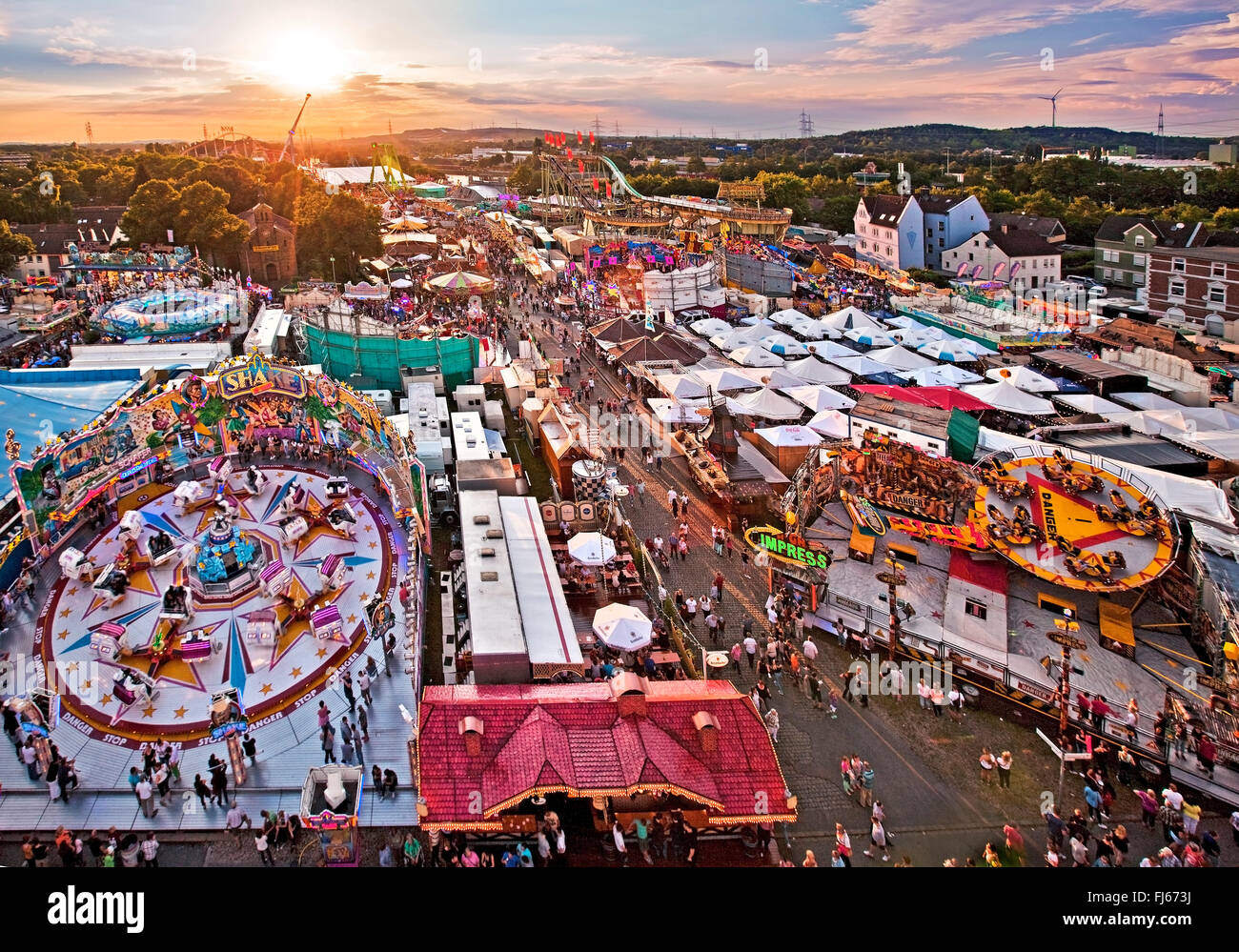 Cranger Kirmes, größte Volksfest im Bundesstaat North Rhine-Westphalia, Deutschland, Nordrhein-Westfalen, Ruhrgebiet, Herne Stockfoto