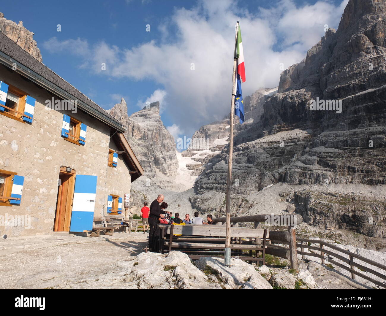 Am Rifugio Tuckett und Sella in den Brenta Dolomiten Italien Stockfoto