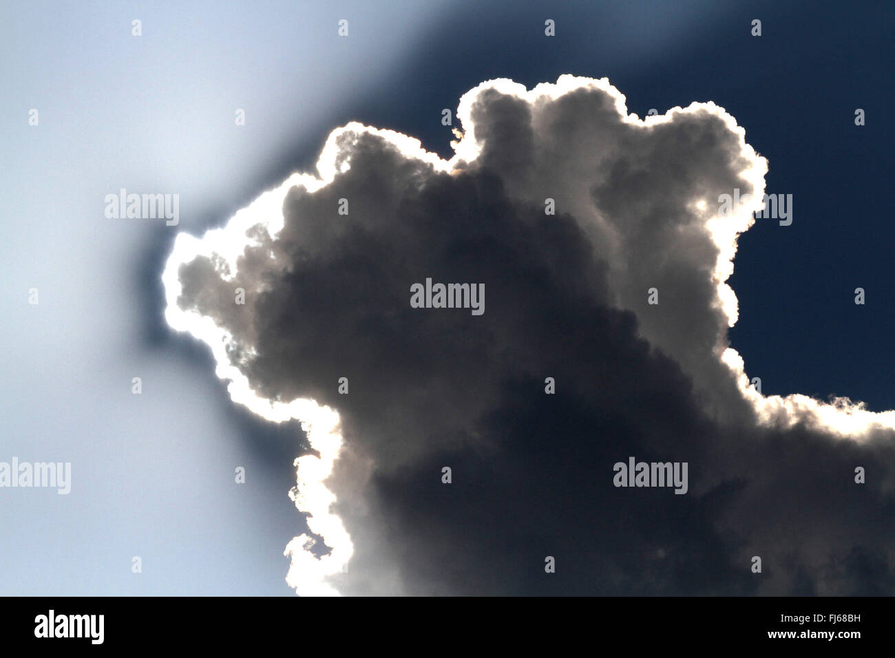 Kumuluswolke bei Gegenlicht, Deutschland Stockfoto