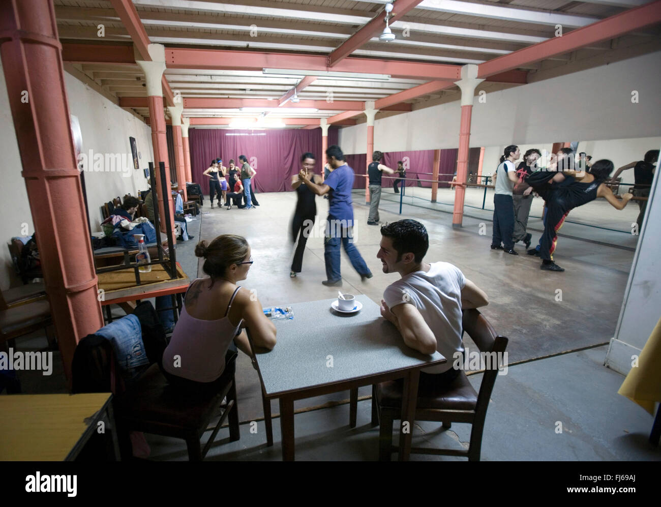 ein Tango tanzen Übungsraum, Argentinien, Buenos Aires Stockfoto