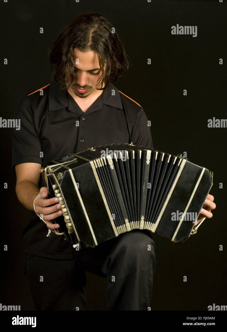 Bandoneonspieler, Argentinien Stockfoto