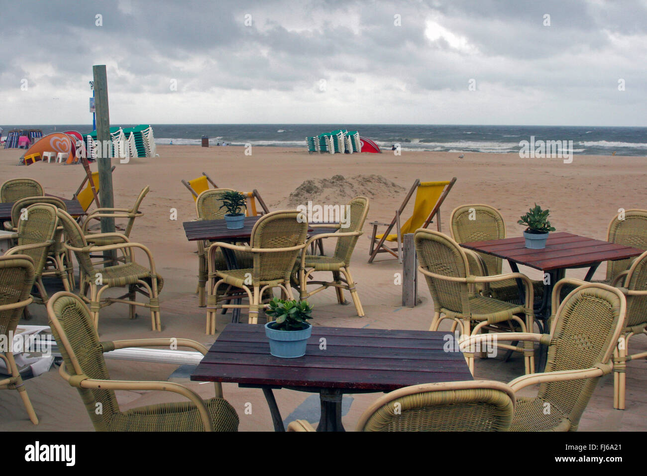 vor-und Nachsaison an der Nordseeküste, Holland, Scheveningen Stockfoto