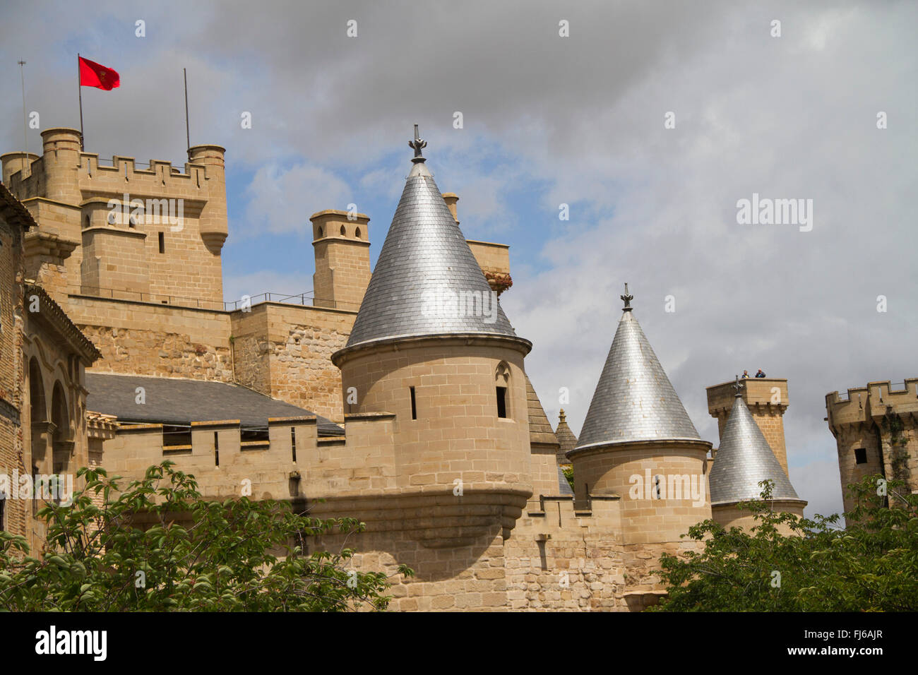 Palacio Real heute ein Parador-Hotel Olite, Spanien Stockfoto