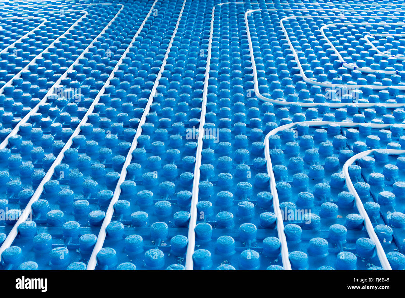 System Boden strahlende mit PE-Rohre Stockfoto System Boden strahlende mit PE-Rohre Stockfoto