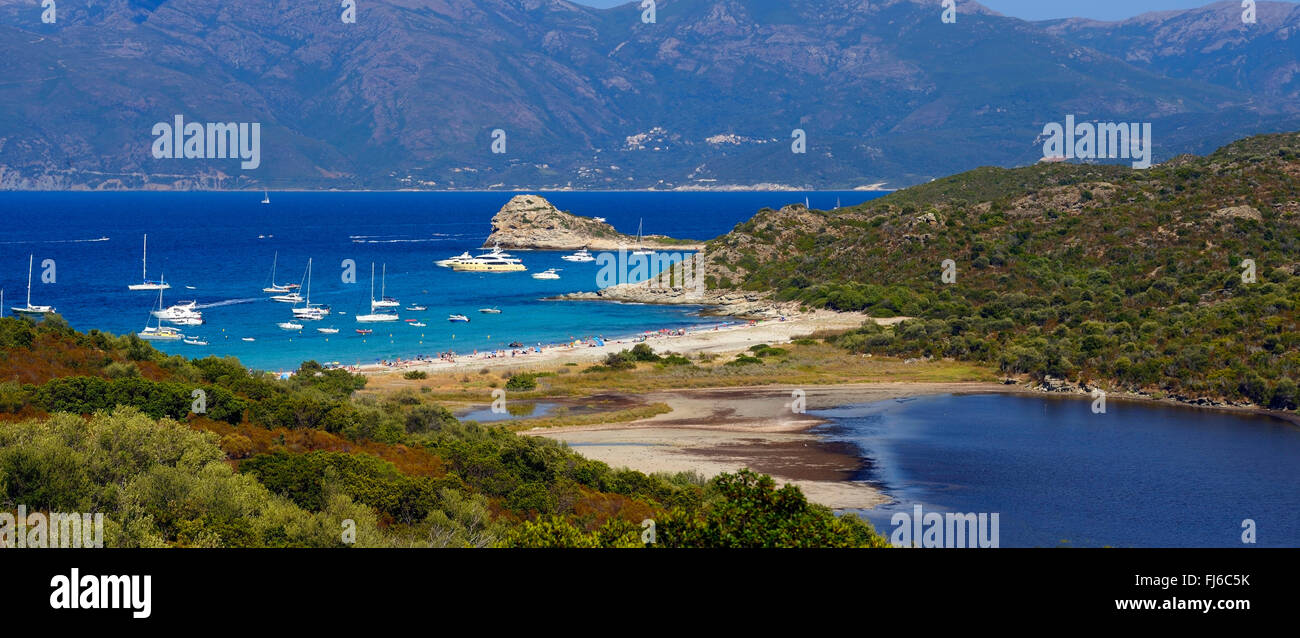 Strand La Plage du Lotu, Frankreich, Korsika, Desert des Agriates, Saint-Florent Stockfoto