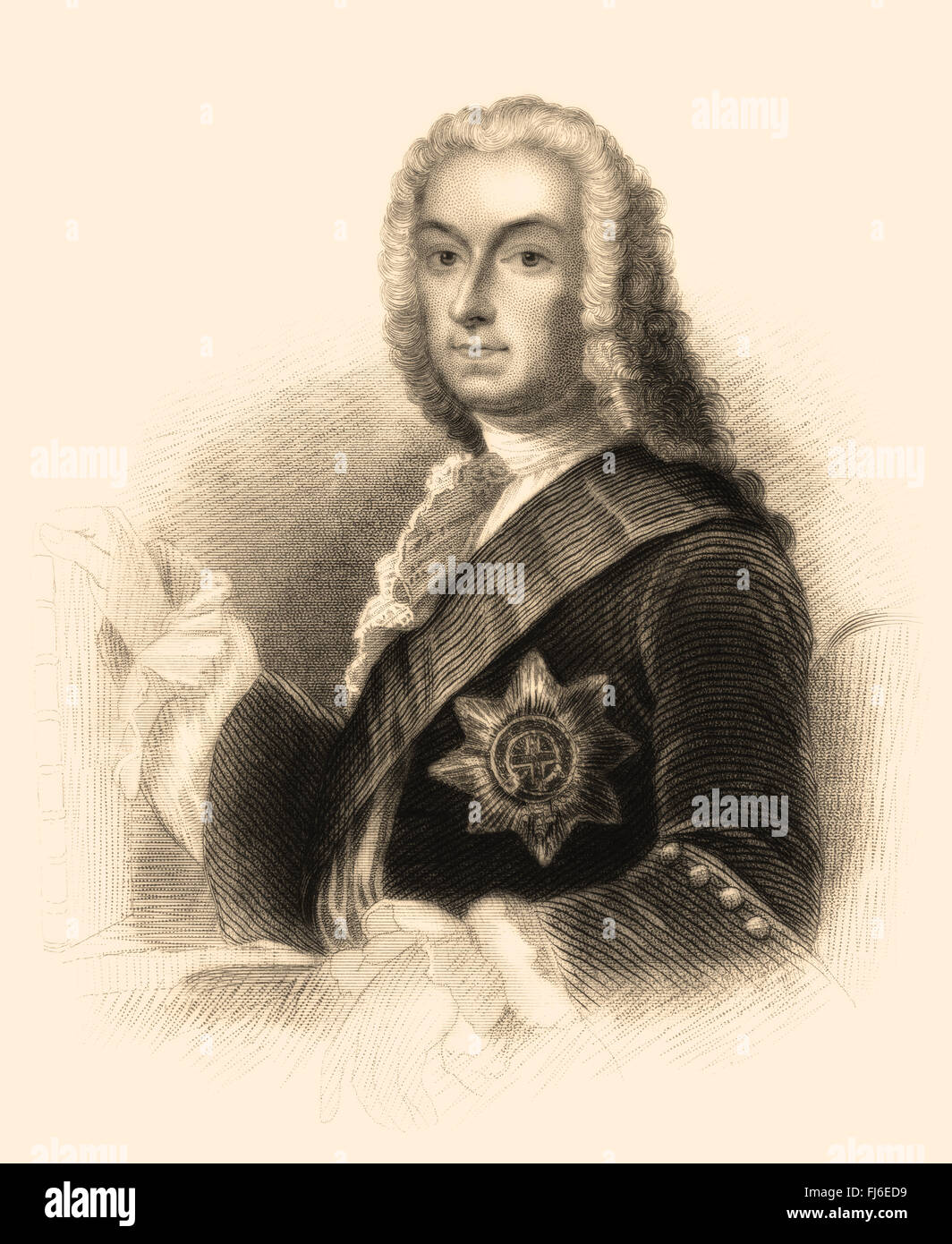 Der Rt Hon. Richard Boyle, 3. Earl of Burlington und 4. Earl of Cork, 1694-1753, englischer Architekt, Politiker und Garten d Stockfoto