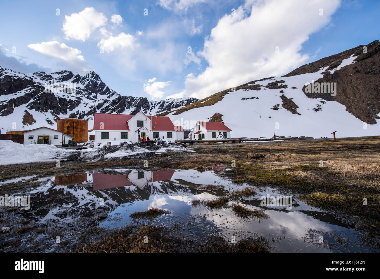 Museumsbau in Grytviken, Südgeorgien Stockfoto