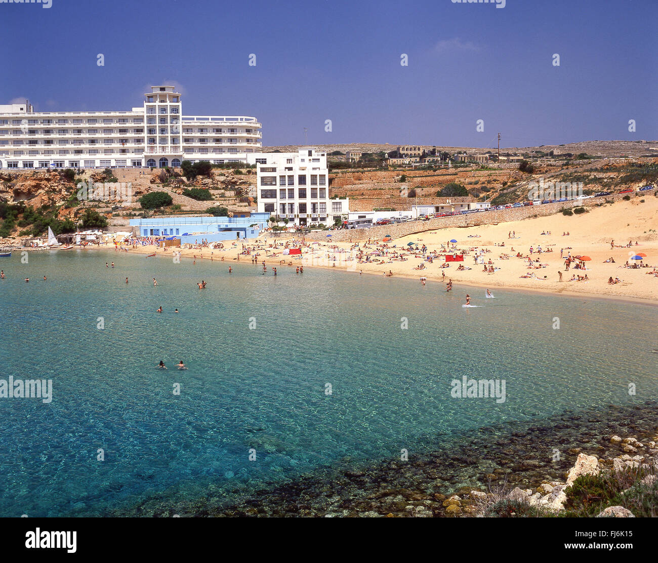 Golden Bay (Il-Mixquqa), nördlichen Viertel, Malta Majjistral Region, Republik Malta Stockfoto
