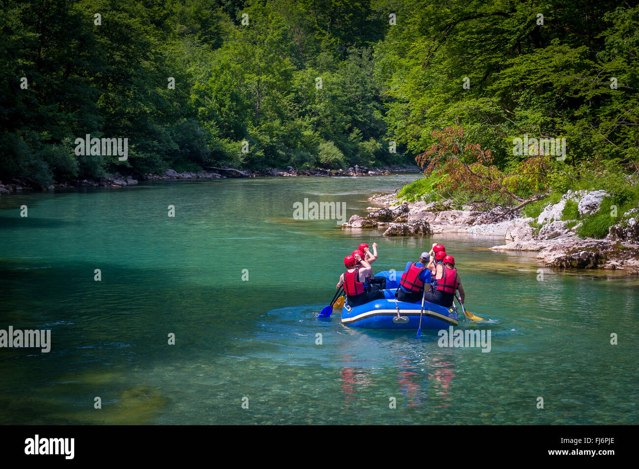 Rafting in Montenegro, Fluss Tara Stockfoto