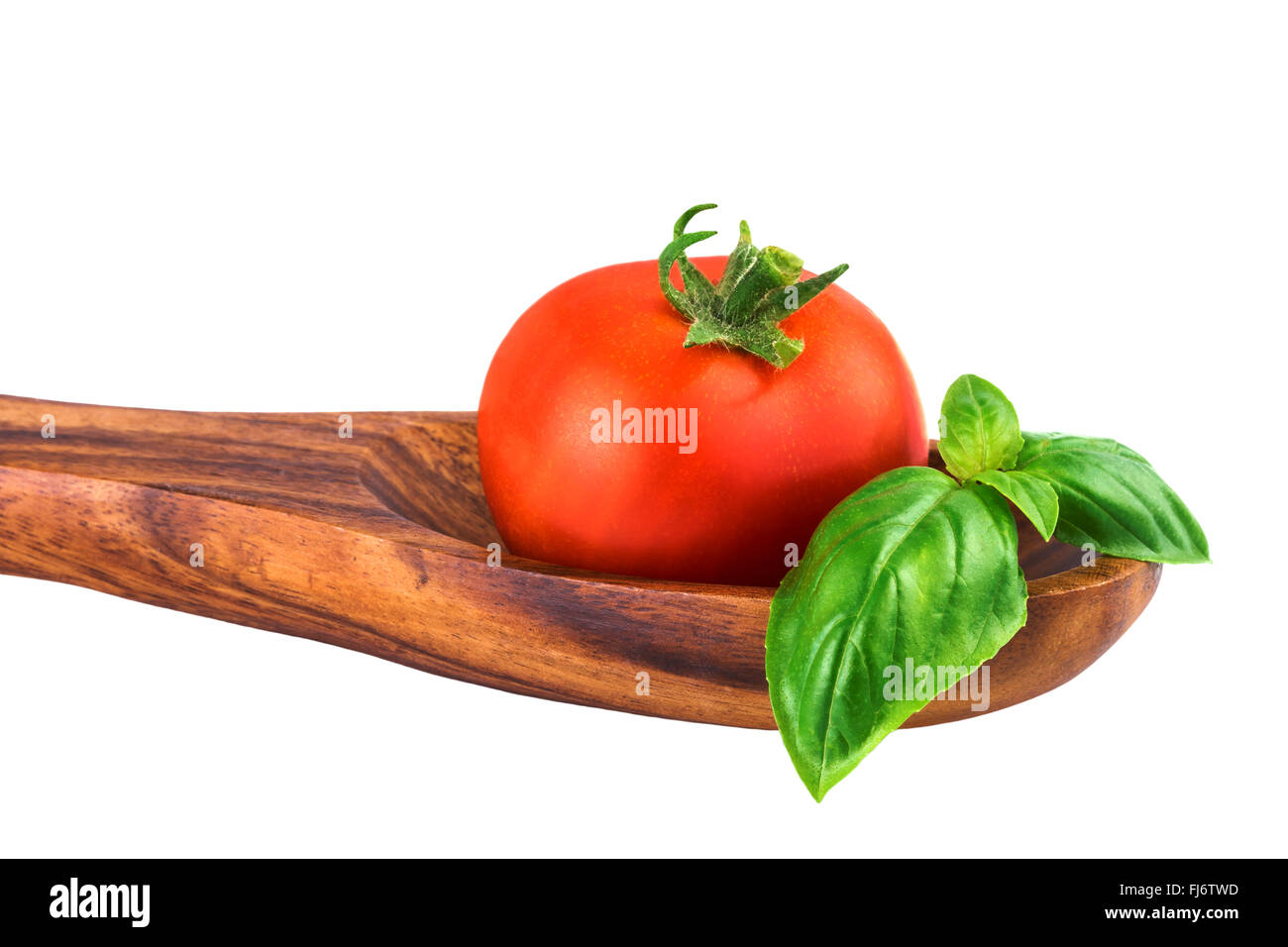 Rote Tomate Basilikum Kochen Konzept Stockfoto