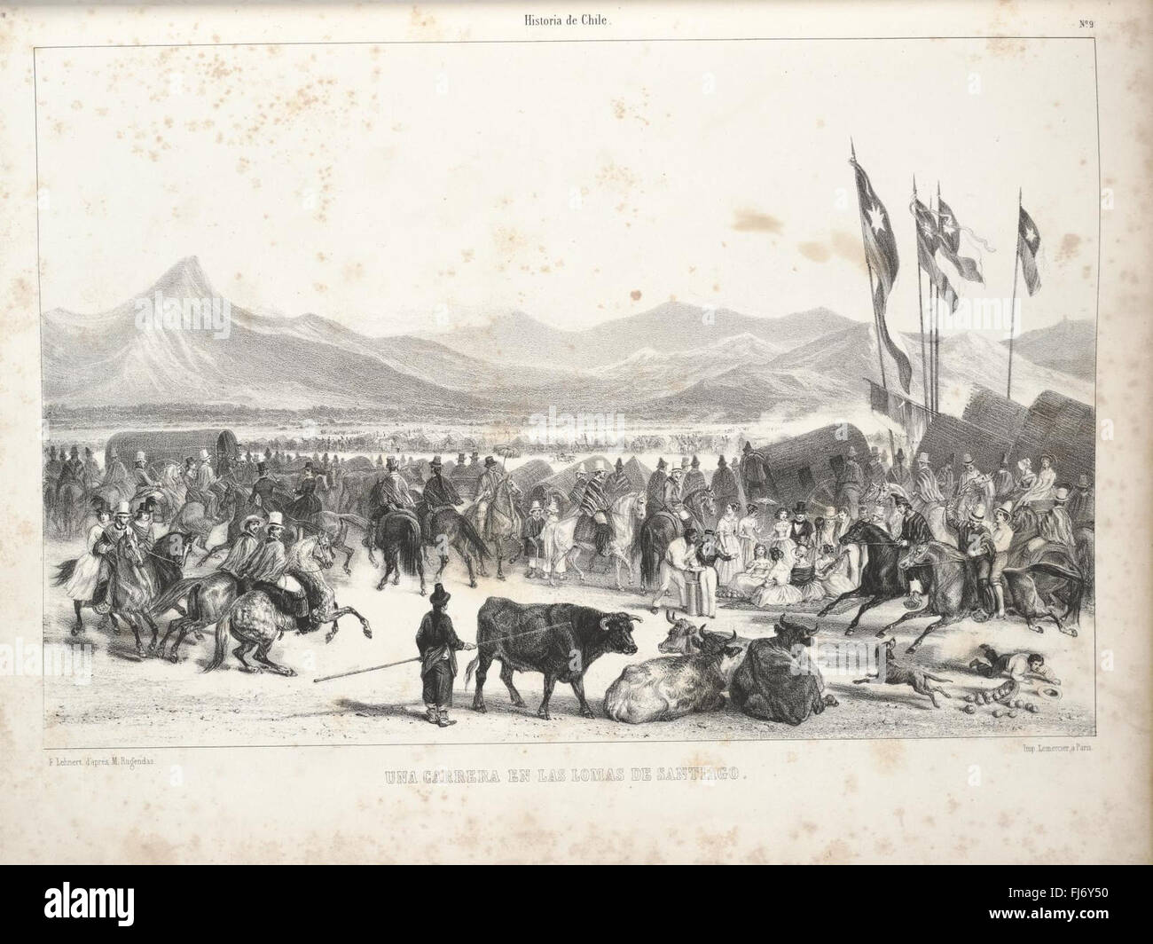 Historia Fisica y Politica de Chile Segun Documentos Adquiridos En Esta Republica Durante Doce anC38CC692os de Residencia En Ella y Publicada Bajo Los Auspicios del Supremo Gobierno Stockfoto