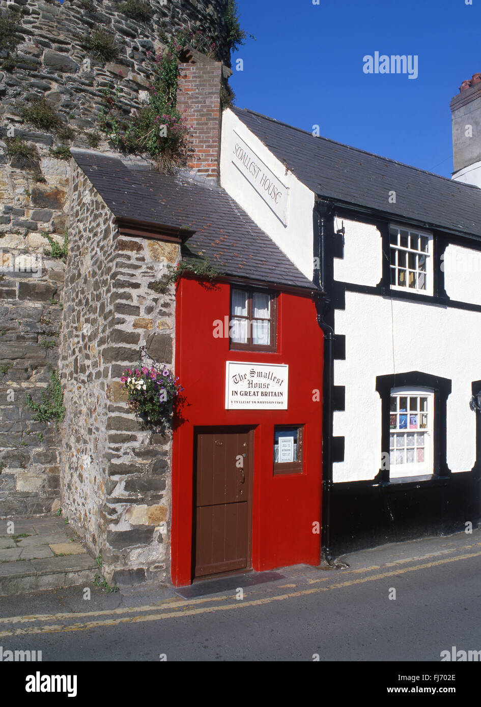 Kleinste Haus in Großbritannien auf Conwy Kai Conwy North Wales, UK Stockfoto