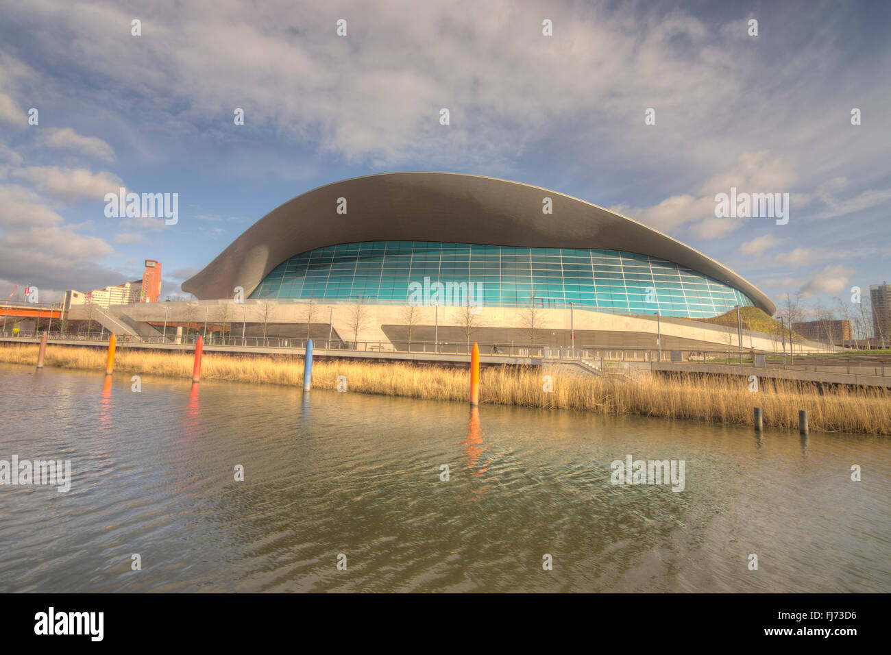 Die London Aquatics Centre Schwimmbäder Olympic Park Stratford, Stockfoto