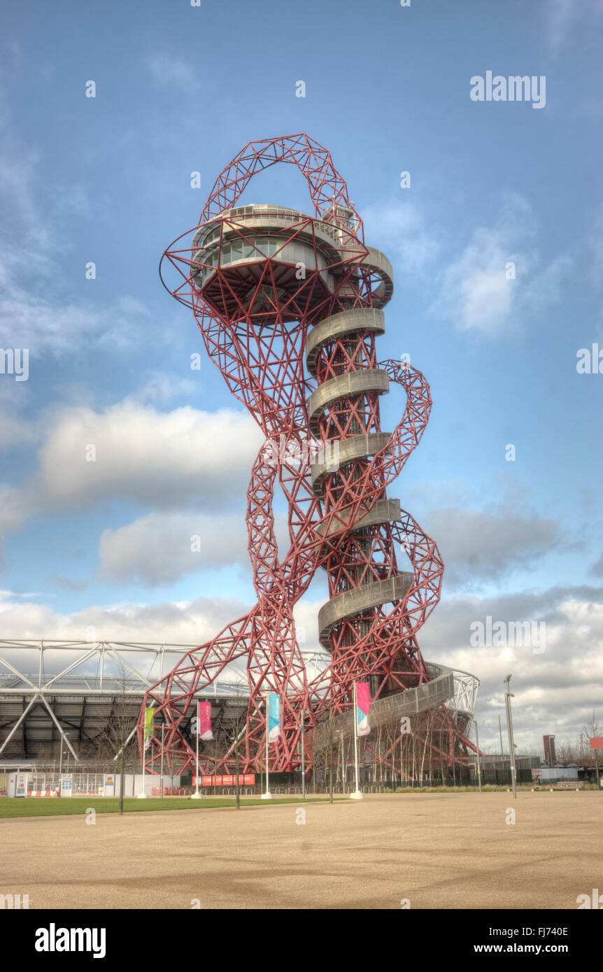ArcelorMittal Orbit Skulptur und Beobachtung Turm in den Queen Elizabeth Olympic Park in Stratford, London Stockfoto
