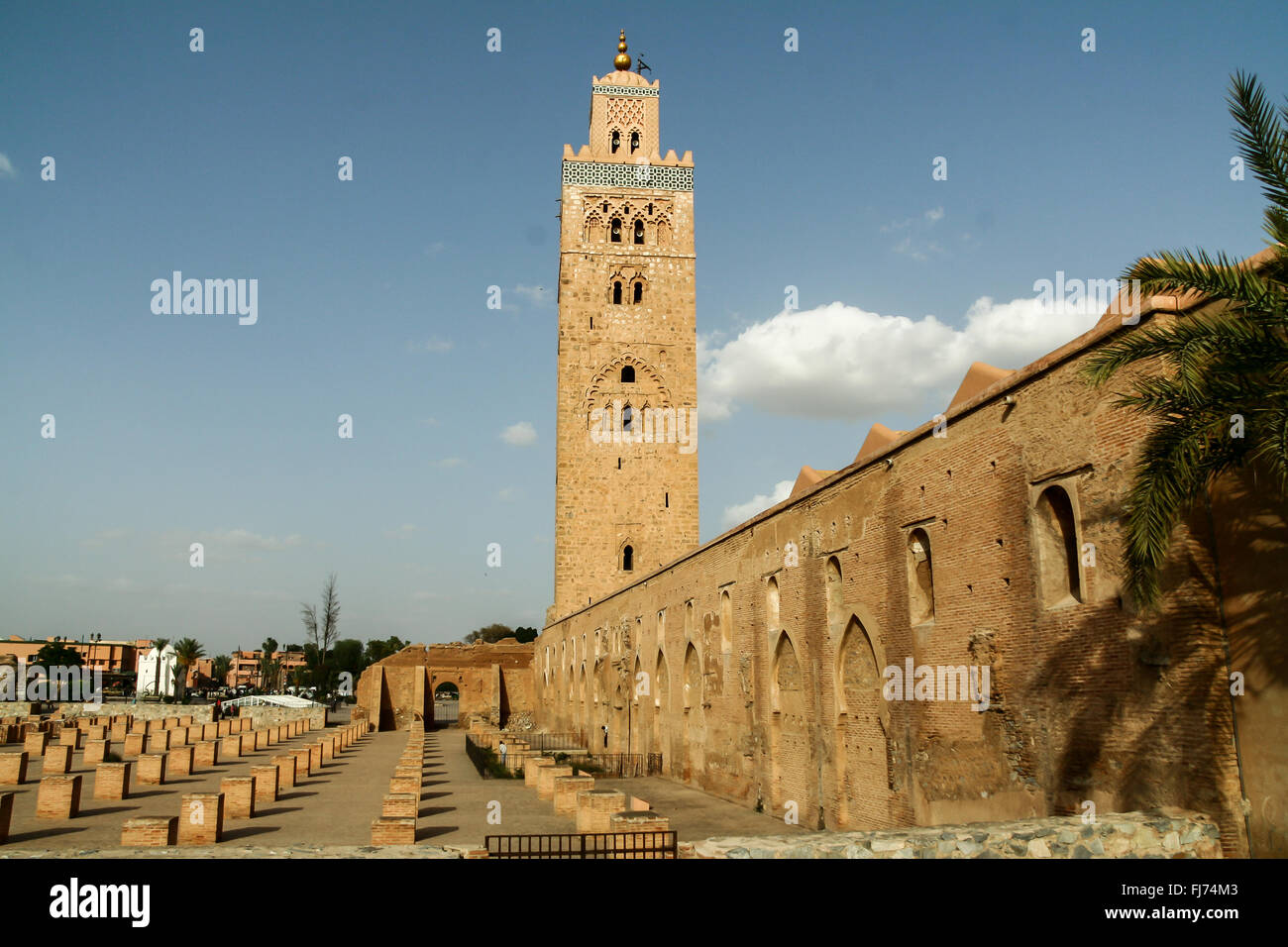 Marrakesch-Kirche bei Sonnenuntergang Stockfoto