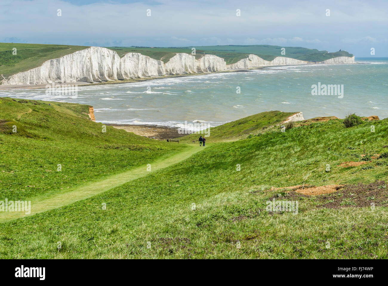 Seven Sister Cliff Formation bei Eastbourne, East Sussex, Südengland Stockfoto