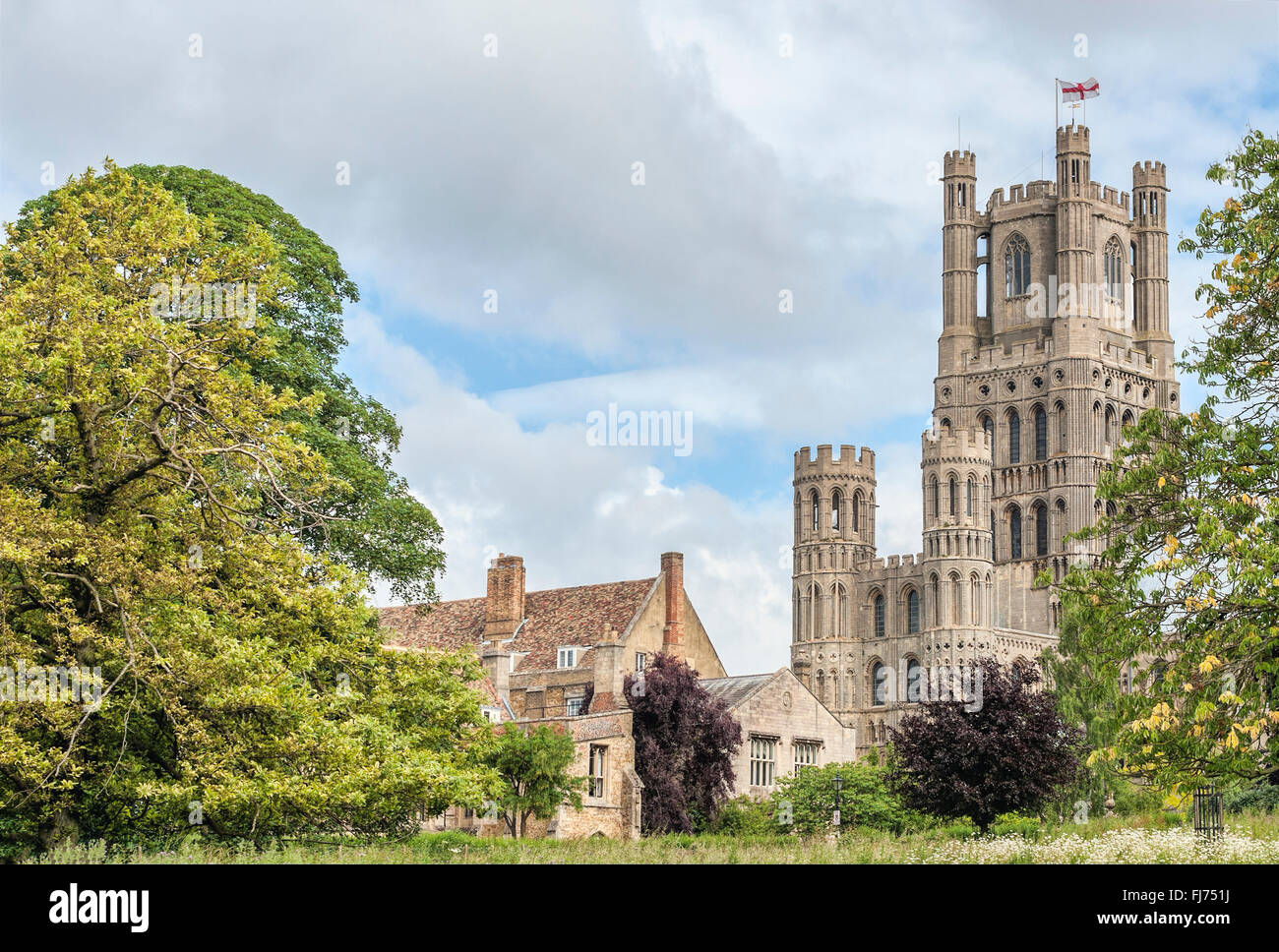 Cathedral Church of Ely, bekannt als die 'Ship of the Fens', Cambridgeshire, England Stockfoto
