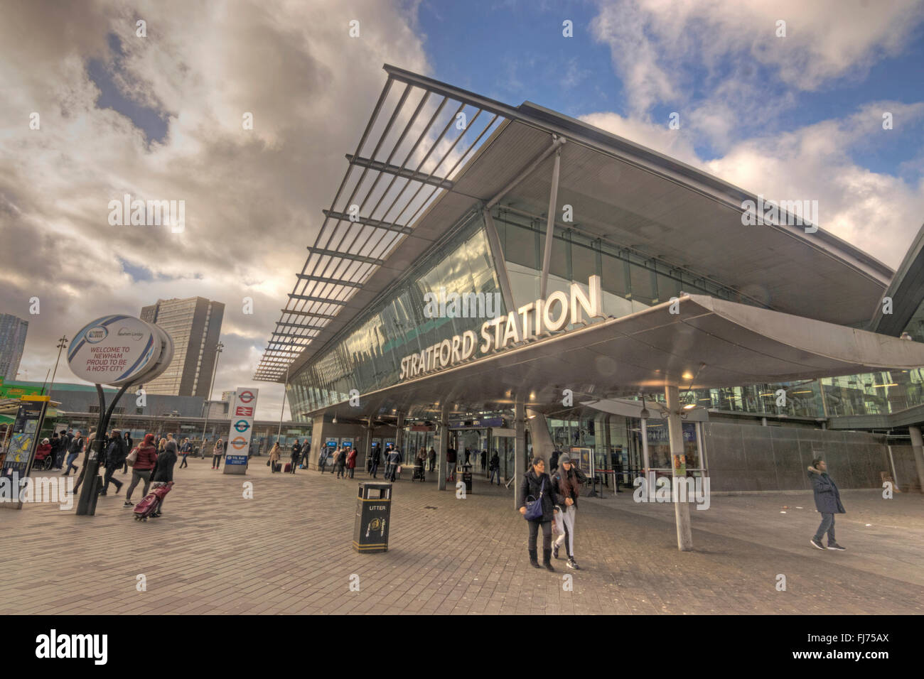 Bahnhof Stratford, London.  Moderne station Stockfoto