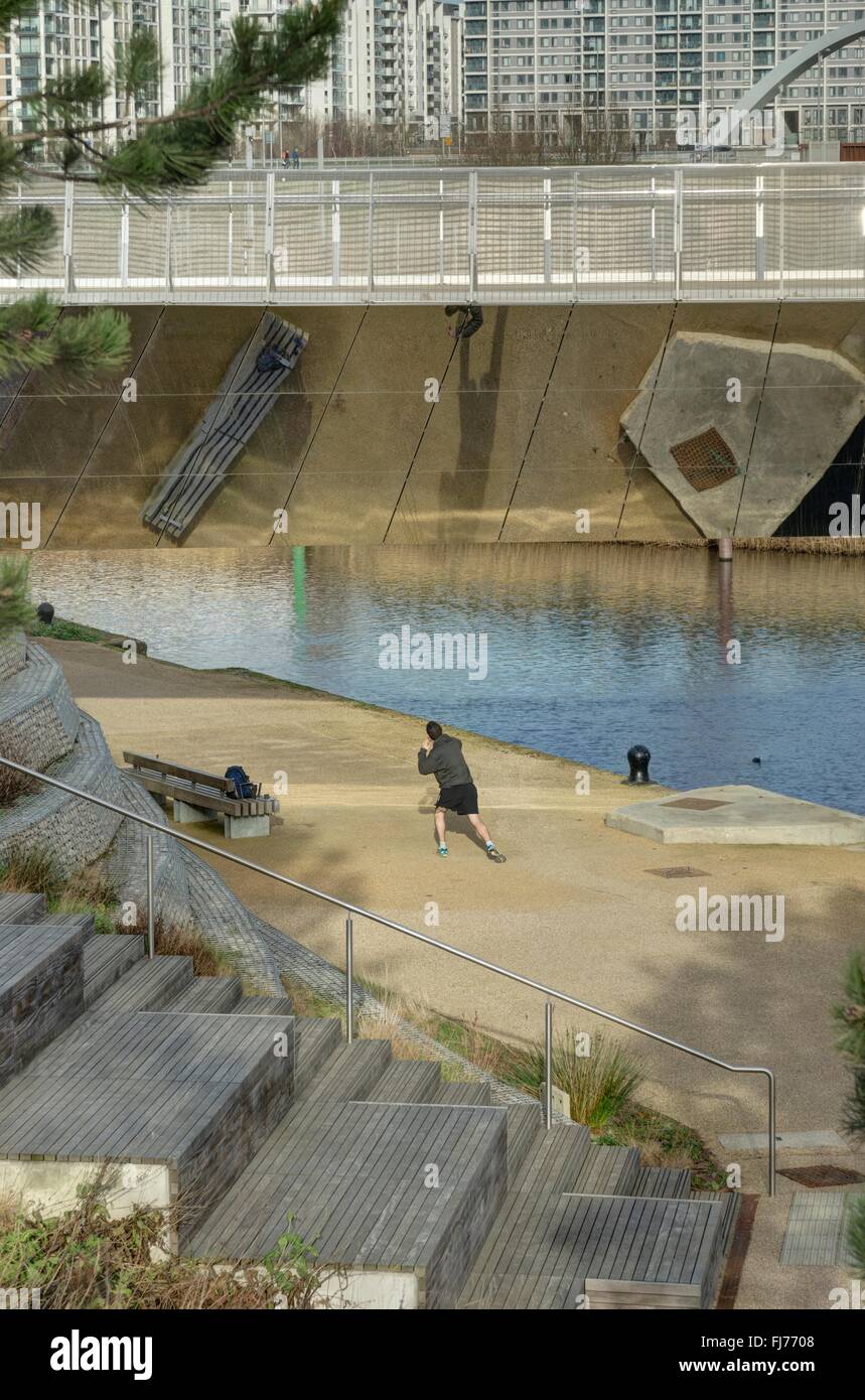 Ausbildung in einem Park, Boxen, Outdoor-training Stockfoto