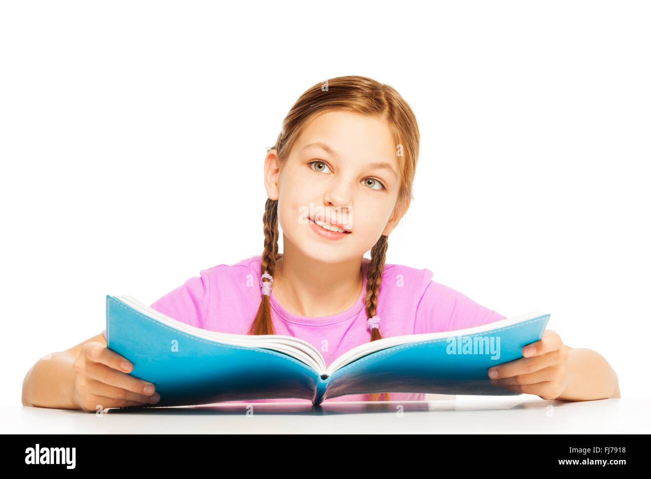 Ziemlich fleißig Mädchen lernt in der Schule Stockfoto