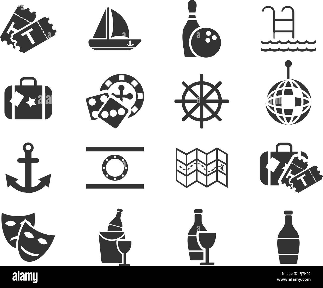 Kreuzfahrt-Icon-set Stock Vektor