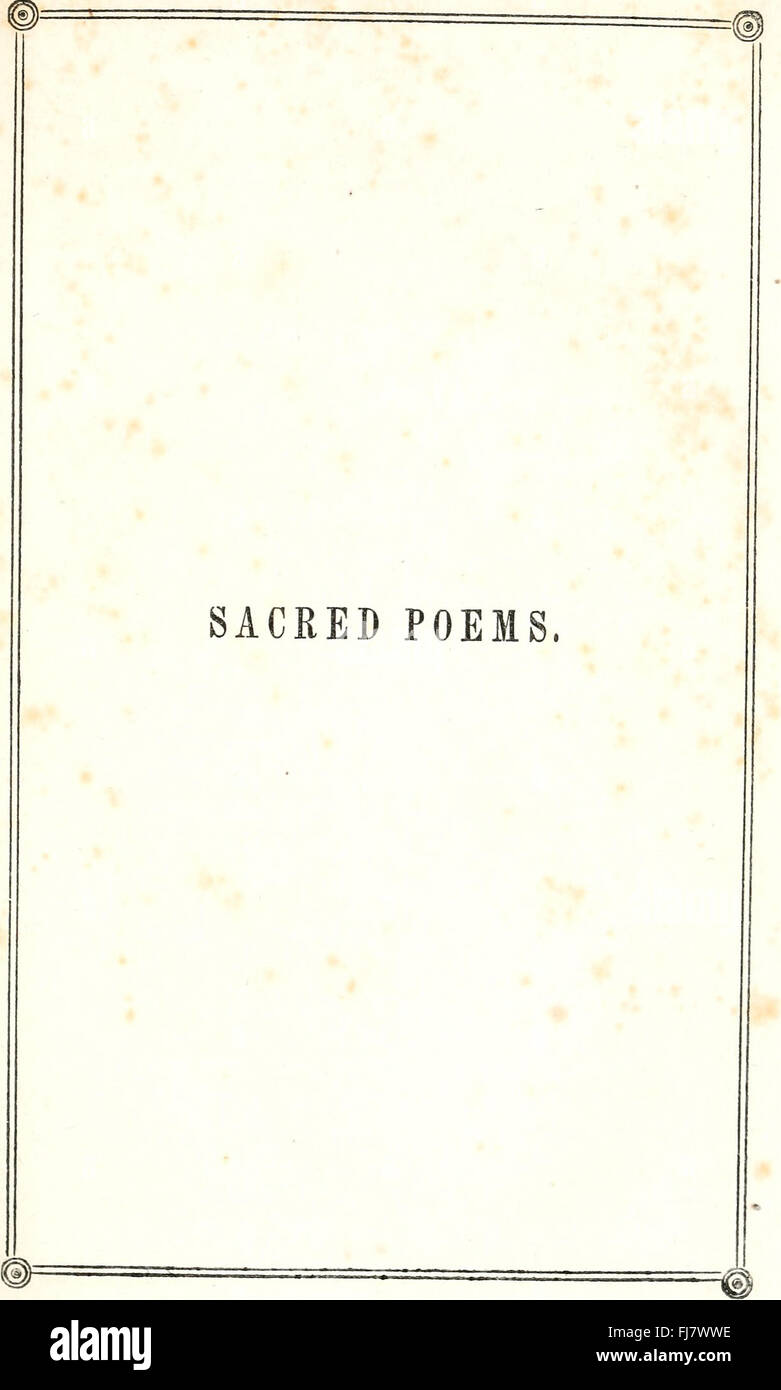 Die Gedichte, Heilige, leidenschaftlich und humorvoll, von Nathaniel Parker Willis (1847) Stockfoto