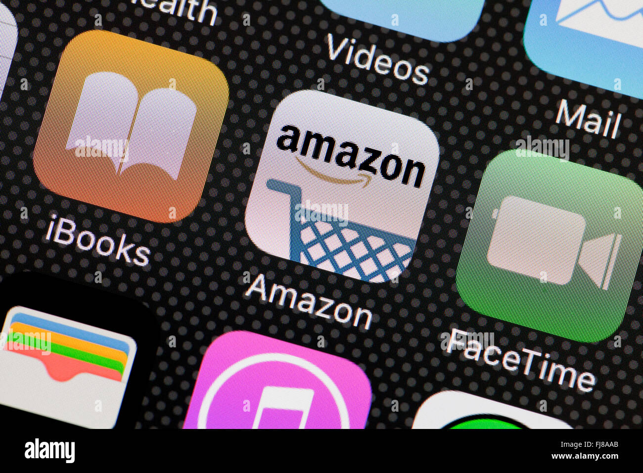 Amazon app auf dem iPhone Bildschirm - USA Stockfoto