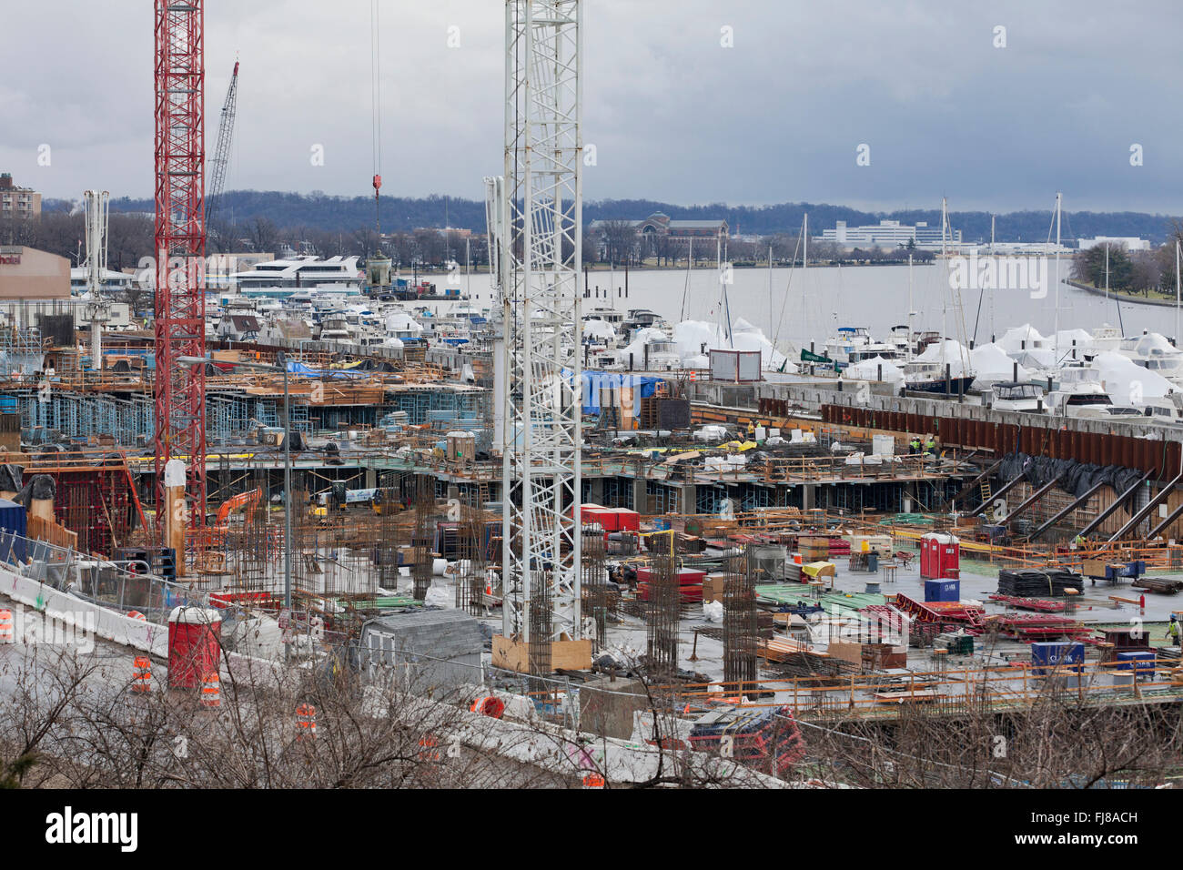 Washington, DC Waterfront Sanierung Bau - USA Stockfoto