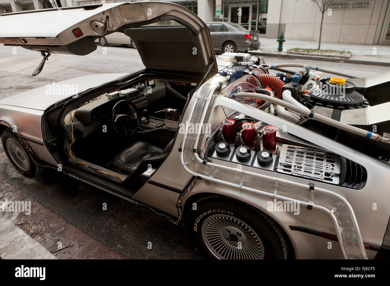 Zurück zu der Zukunft DeLorean Zeitmaschine Replik - Washington, DC USA Stockfoto