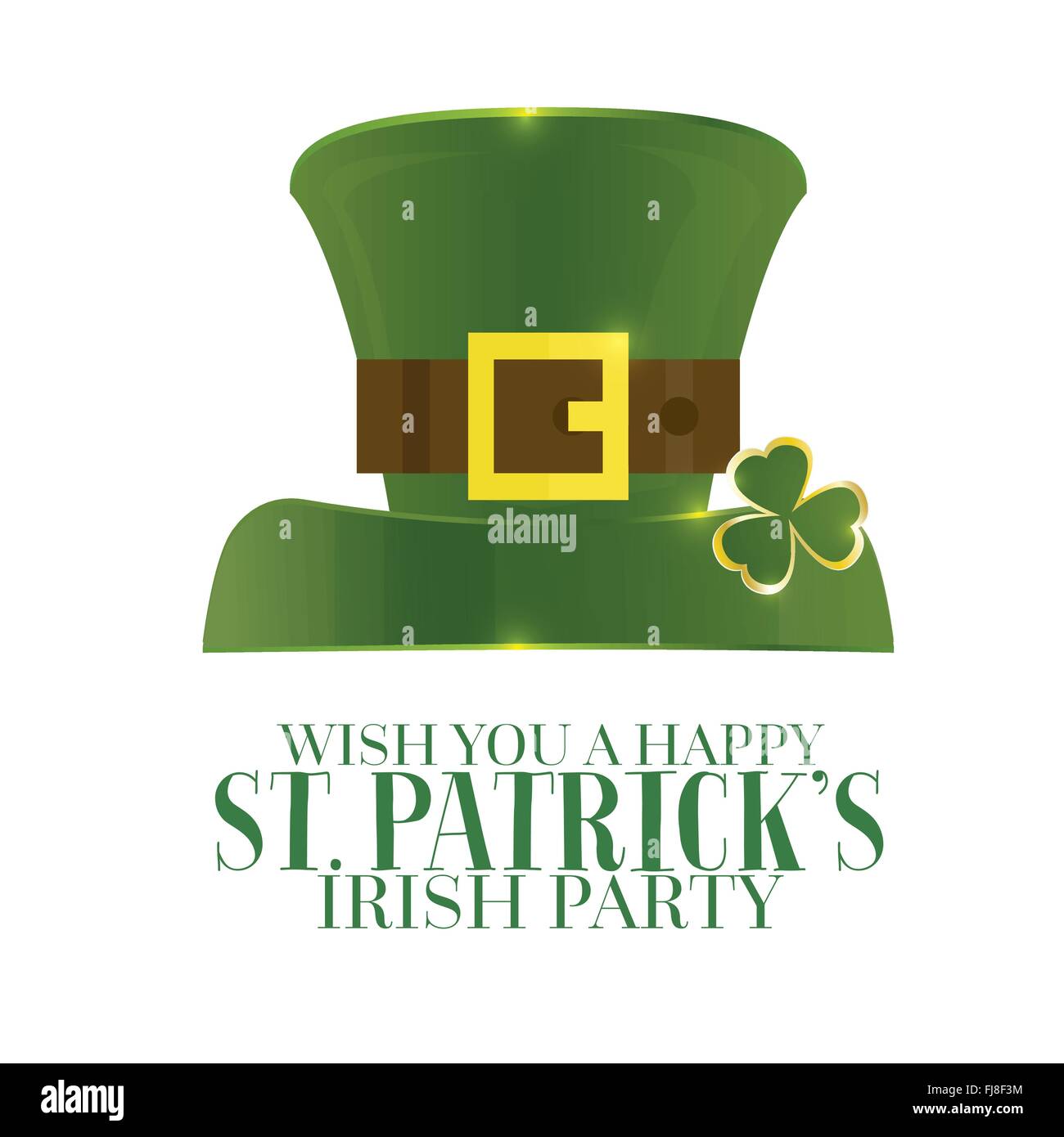 Typografische St. Patricks Tag Retro-Hintergrund mit grünen Hut. Vektor-Illustration. Vorlage für Party Flyer. Stock Vektor